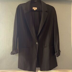 Long black relaxed fit casual blazer